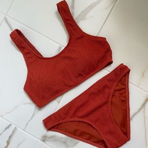 Cabana Del Sol Rust Crinkle Bikini